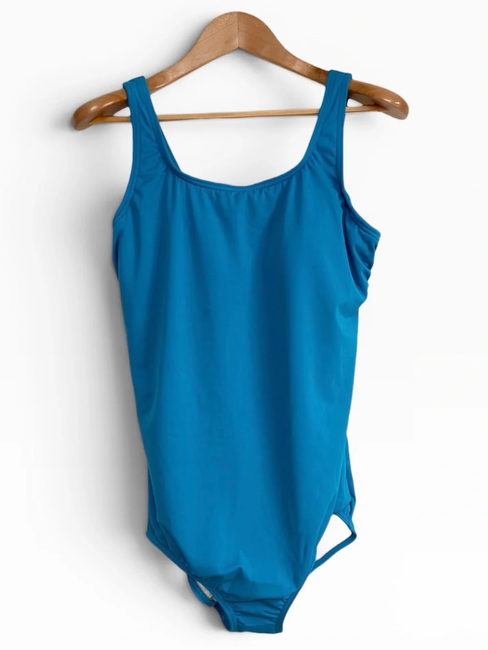 Lands’ End Tugless Mastectomy One Piece Swimsuit Blue Chlorine Resistant 16 NWT